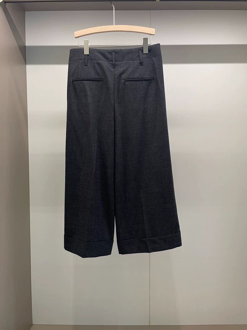 Brunello Cucinelli Brunello Cucinelli Black Wool Wide-Leg Pants - dmc Size US 38 / EU 54 - 2 Thumbnail