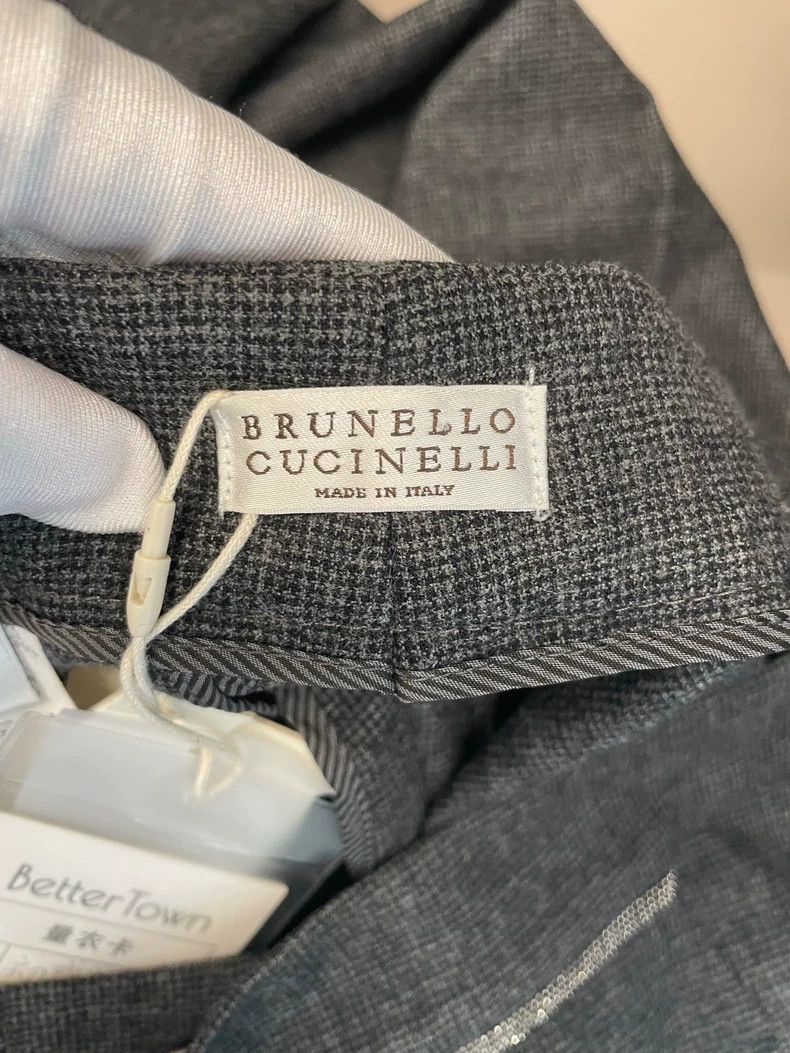 Brunello Cucinelli Brunello Cucinelli Gray Wool Beaded Pants - dmc Size US 36 / EU 52 - 3 Thumbnail