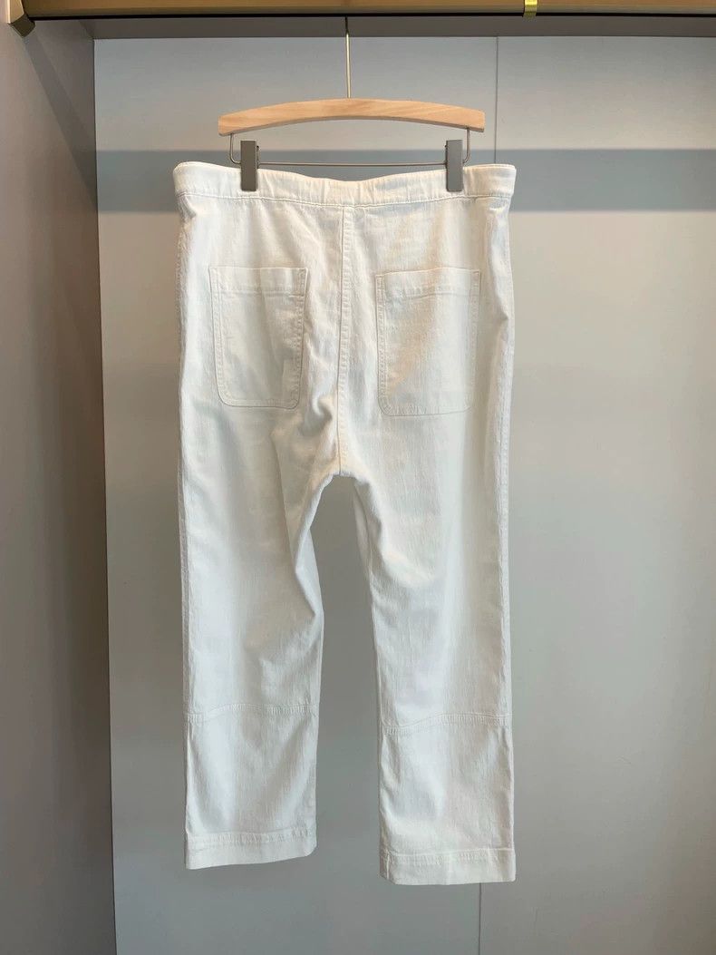 Brunello Cucinelli Brunello Cucinelli White Cotton Pants F38 - dmc Size US 38 / EU 54 - 2 Thumbnail