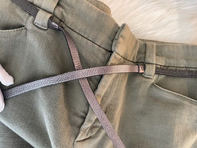 Brunello Cucinelli Brunello Cucinelli Beaded Cotton Casual Pants - dmc Size US 34 / EU 50 - 9 Thumbnail