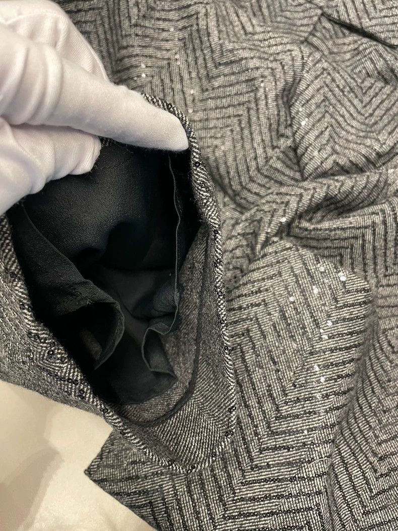Brunello Cucinelli Brunello Cucinelli Gray Sequin Wool Pants - dmc Size US 31 - 9 Thumbnail
