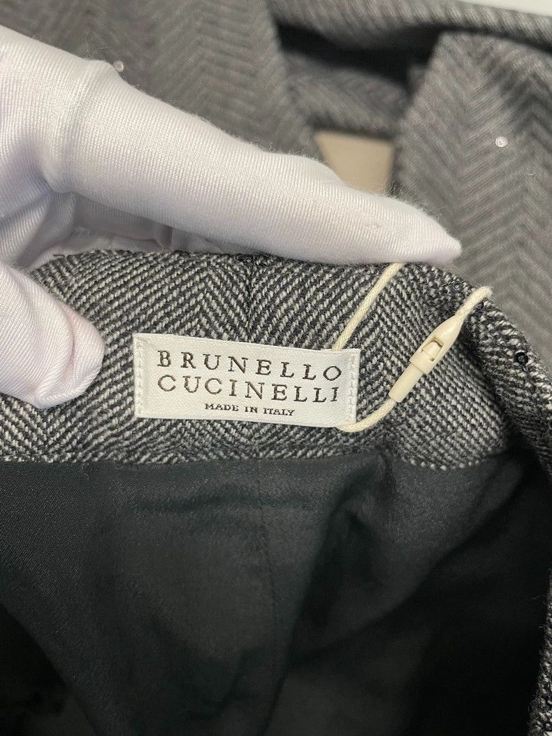 Brunello Cucinelli Brunello Cucinelli Gray Sequin Wool Pants - dmc Size US 31 - 6 Thumbnail