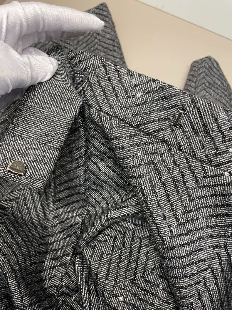 Brunello Cucinelli Brunello Cucinelli Gray Sequin Wool Pants - dmc Size US 31 - 8 Thumbnail
