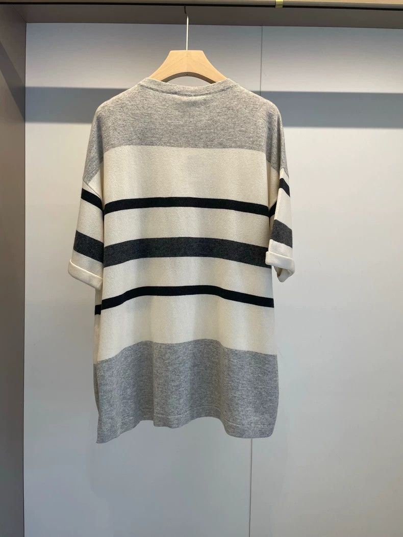 Brunello Cucinelli Brunello Cucinelli Striped Cashmere Sweater - dmc Size US M / EU 48-50 / 2 - 2 Thumbnail