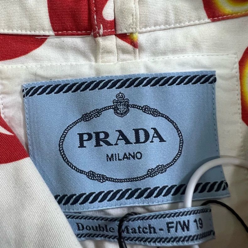 Prada Prada White Floral Heart Print Shirt - dmc Size US L / EU 52-54 / 3 - 3 Thumbnail