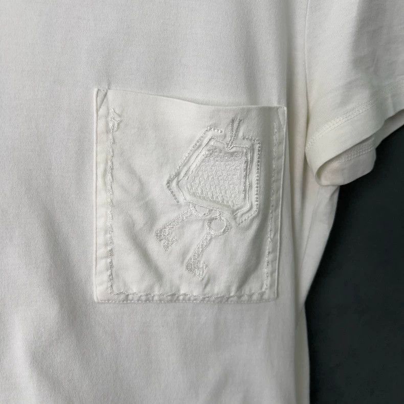 Hermes HERMES Embroidered Pocket White T-shirt - dmc Size S / US 4 / IT 40 - 4 Thumbnail