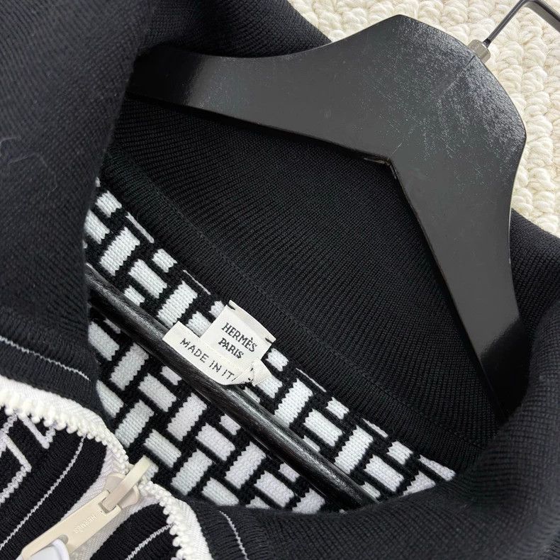 Hermes Hermes Black White Zip Collar Jacket - dmc Size US XS / EU 42 / 0 - 3 Thumbnail