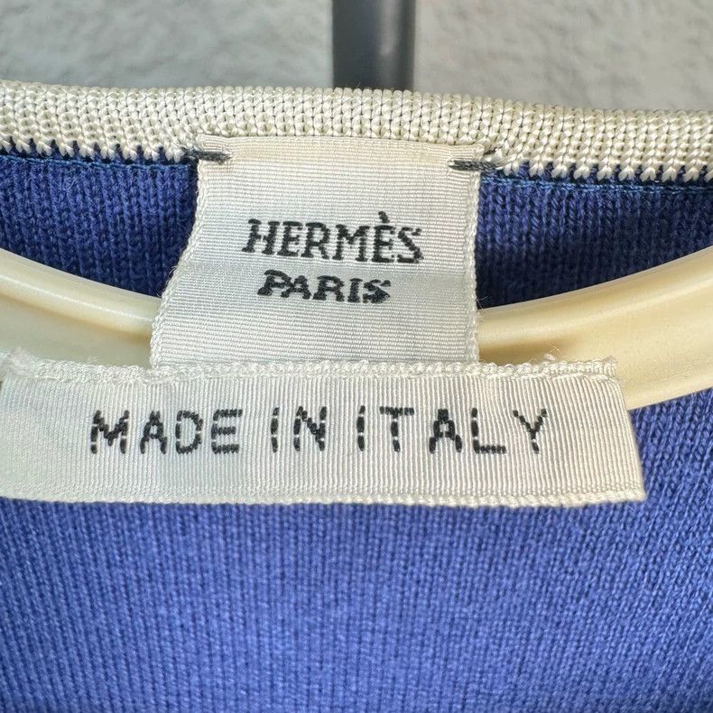 Hermes Hermes Blue Knit Long Coat - dmc Size US S / EU 44-46 / 1 - 2 Thumbnail