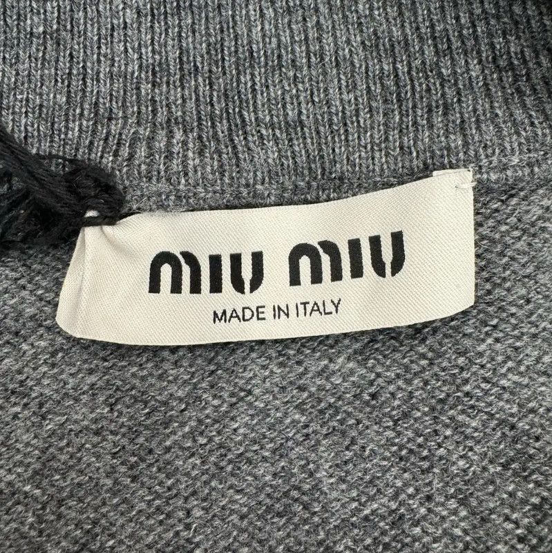 Miu Miu Miu Miu Gray Wool Pullover Sweater 0089 Size L / US 10 / IT 46 - 6 Thumbnail