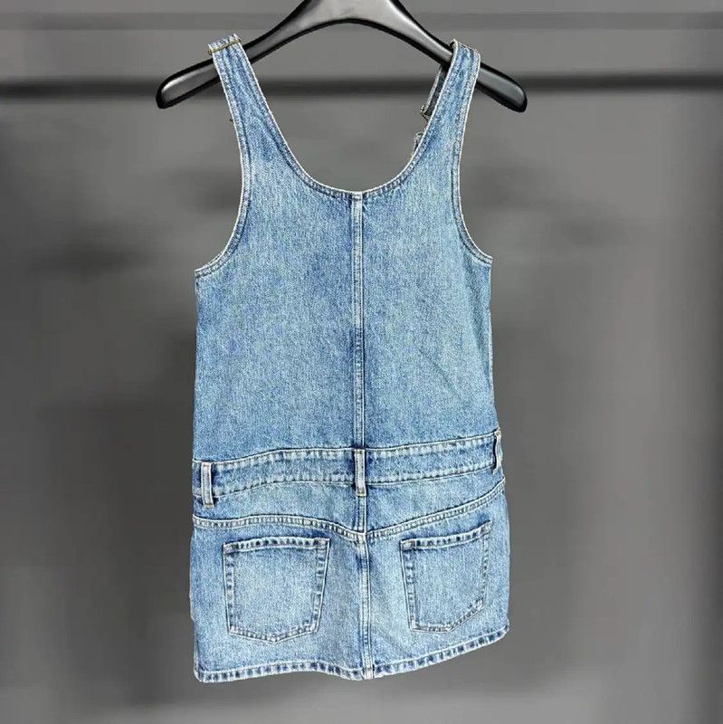 Miu Miu Miu Miu Light Blue Denim Dress for Women 0089 Size S / US 4 / IT 40 - 2 Thumbnail