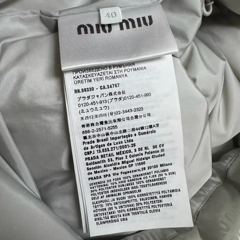 Miu Miu Miu Miu Silver Nylon Women's Puffer Jacket 0089 Size L / US 10 / IT 46 - 5 Thumbnail