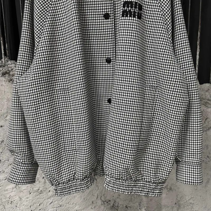 Miu Miu Miu Miu Multi-Color Logo Houndstooth Jacket 0089 Size ONE SIZE - 4 Thumbnail