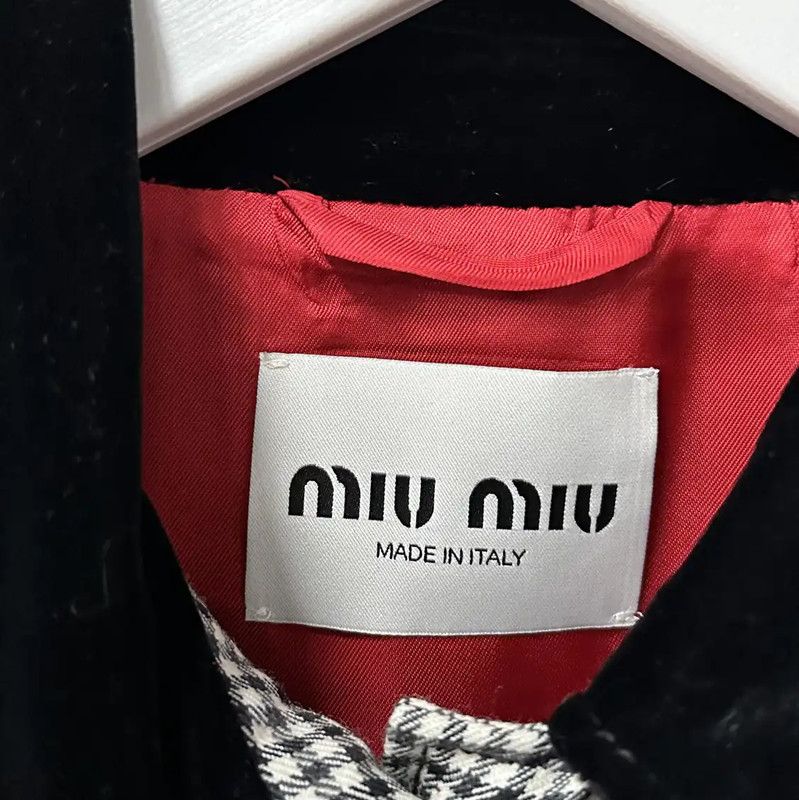 Miu Miu Miu Miu Multi-Color Logo Houndstooth Jacket 0089 Size ONE SIZE - 7 Thumbnail