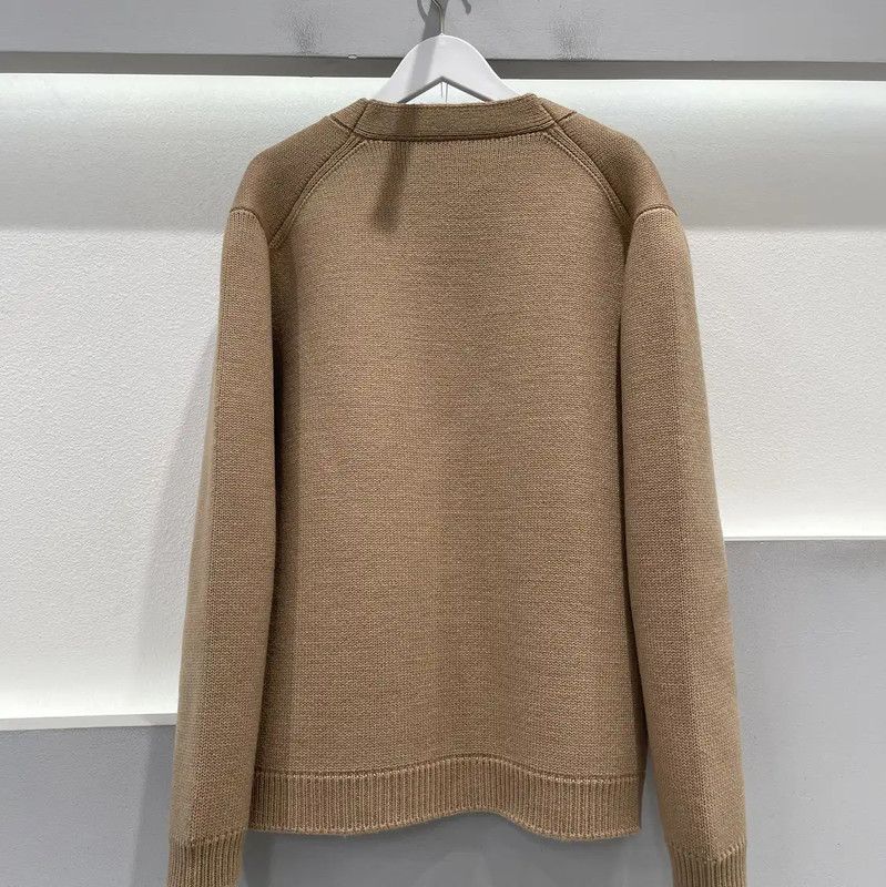 Miu Miu Miu Miu Women's Khaki Wool Cardigan with Logo 0089 Size ONE SIZE - 2 Thumbnail