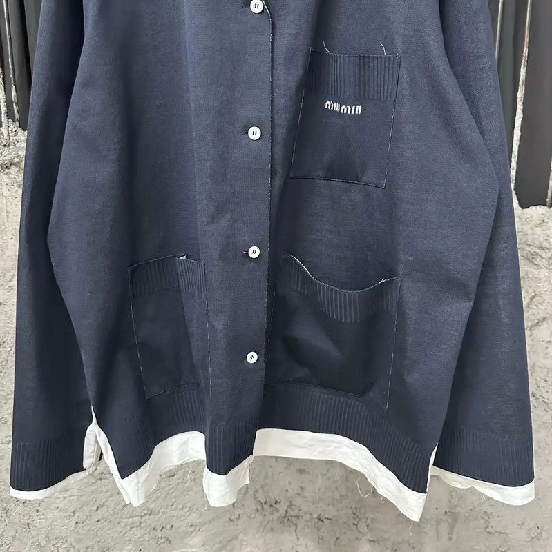 Miu Miu Miu Miu Blue Logo Women's Jacket 0089 Size ONE SIZE - 4 Thumbnail