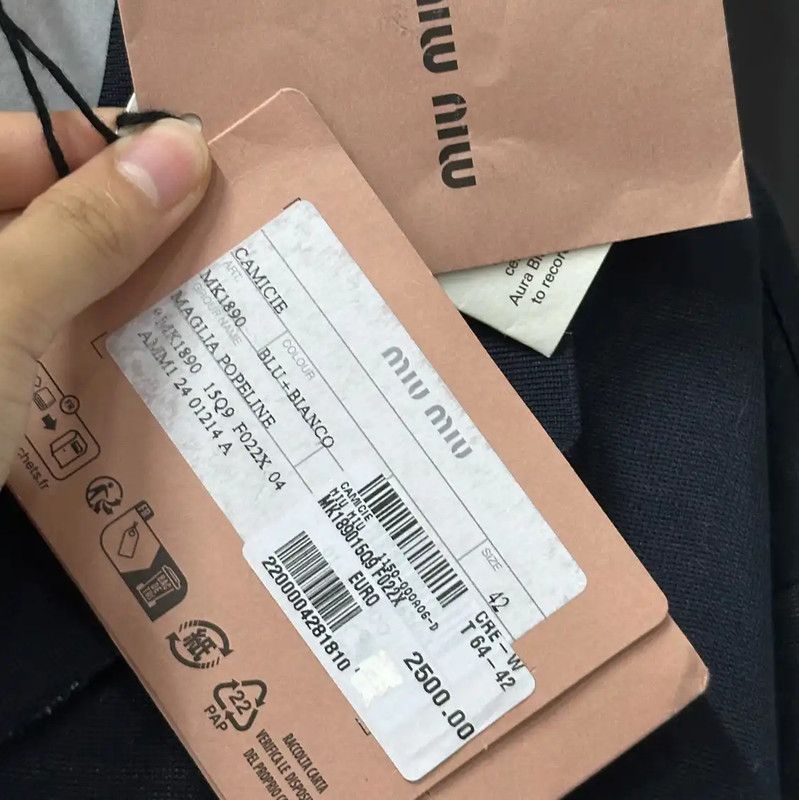 Miu Miu Miu Miu Blue Logo Women's Jacket 0089 Size ONE SIZE - 8 Thumbnail