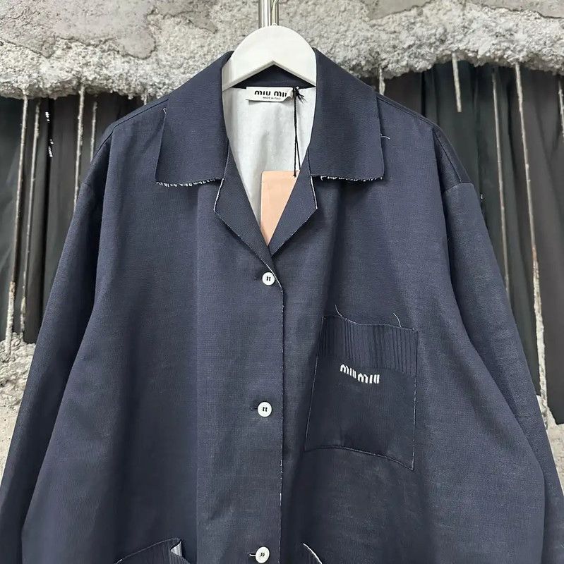 Miu Miu Miu Miu Blue Logo Women's Jacket 0089 Size ONE SIZE - 3 Thumbnail