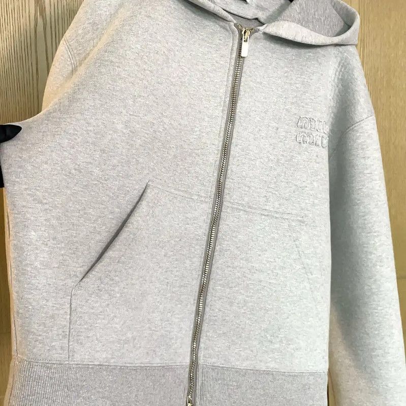 Miu Miu Miu Miu Grey Cotton Blend Printed Jacket 0089 Size S / US 4 / IT 40 - 7 Thumbnail