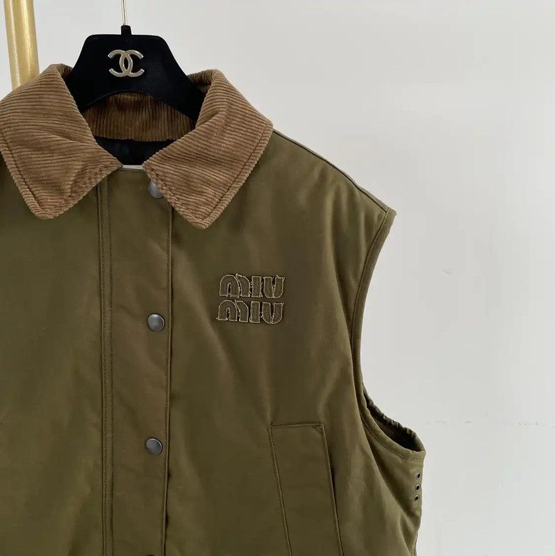 Miu Miu Miu Miu Green Cotton Women's Jacket 0089 Size XS / US 0-2 / IT 36-38 - 3 Thumbnail