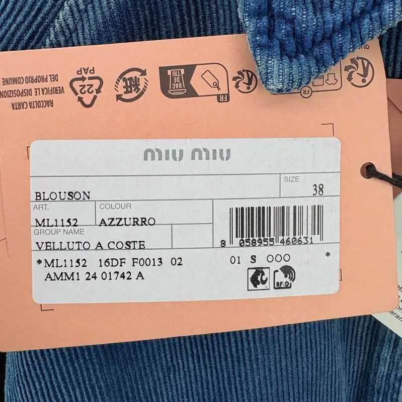 Miu Miu Miu Miu Blue Women's Jacket 0089 Size M / US 6-8 / IT 42-44 - 6 Thumbnail