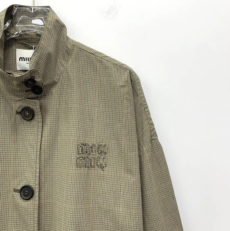 Miu Miu Miu Miu Women's Brown Cotton Jacket 0089 Size XS / US 0-2 / IT 36-38 - 3 Thumbnail