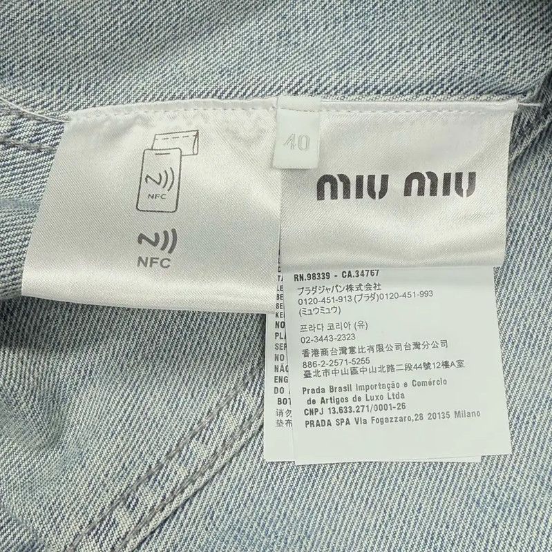 Miu Miu Miu Miu Light Blue Denim Jacket for Women 0089 Size XS / US 0-2 / IT 36-38 - 6 Thumbnail
