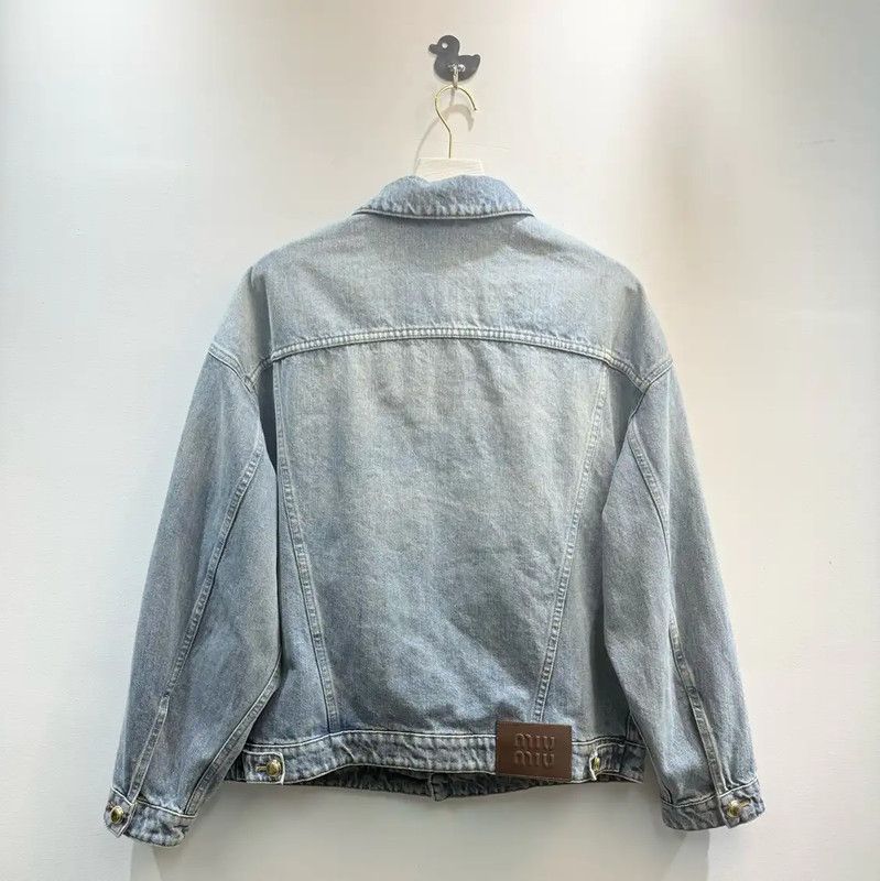Miu Miu Miu Miu Light Blue Denim Jacket for Women 0089 Size XS / US 0-2 / IT 36-38 - 4 Thumbnail