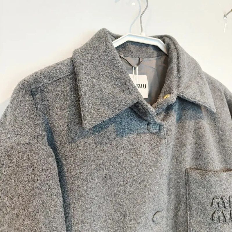 Miu Miu Miu Miu Gray Wool Long Sleeve Cardigan 0089 Size L / US 10 / IT 46 - 4 Thumbnail