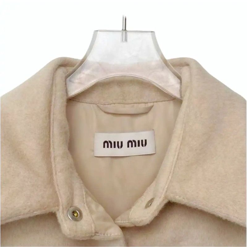 Miu Miu Miu Miu Women's Khaki Wool Down Jacket 0089 Size M / US 6-8 / IT 42-44 - 3 Thumbnail