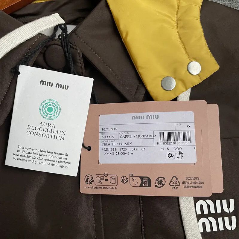 Miu Miu Miu Miu Brown Recycled Fiber Women's Down Jacket 0089 Size M / US 6-8 / IT 42-44 - 4 Thumbnail