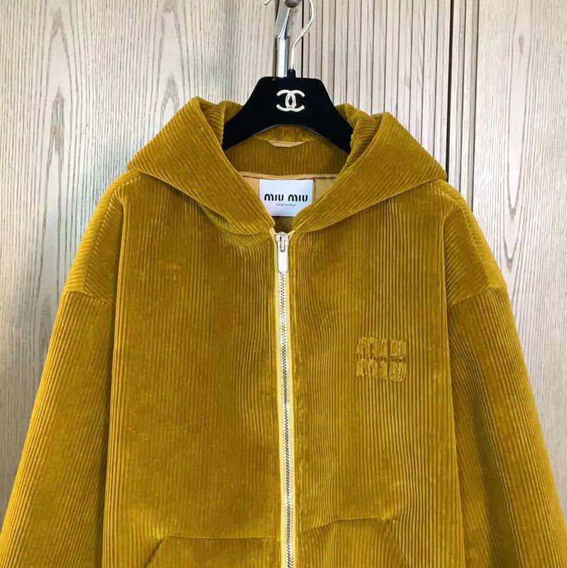 Miu Miu Miu Miu Mustard Yellow Cotton Jacket 0089 Size M / US 6-8 / IT 42-44 - 3 Thumbnail
