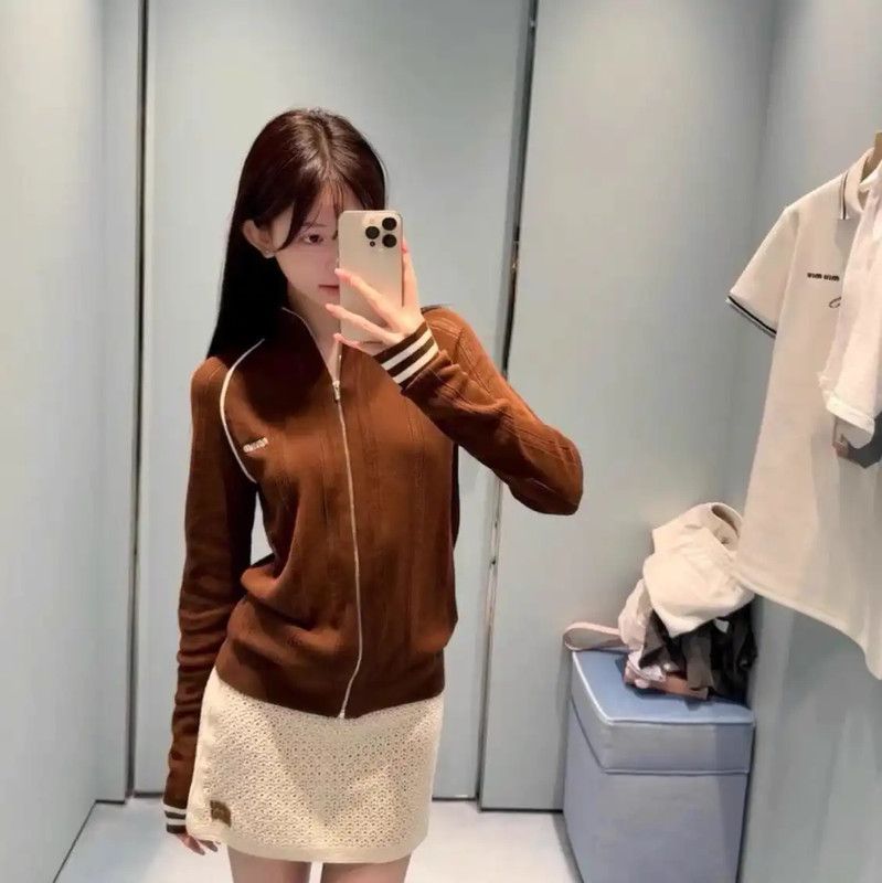 Miu Miu Miu Miu Brown Cotton Women's Cardigan 0089 Size M / US 6-8 / IT 42-44 - 6 Thumbnail