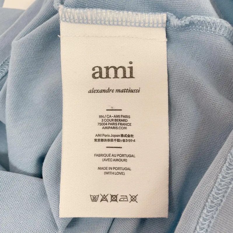 AMI AMI Summer Blue Cotton Graphic T-Shirt 0089 Size M / US 6-8 / IT 42-44 - 8 Thumbnail