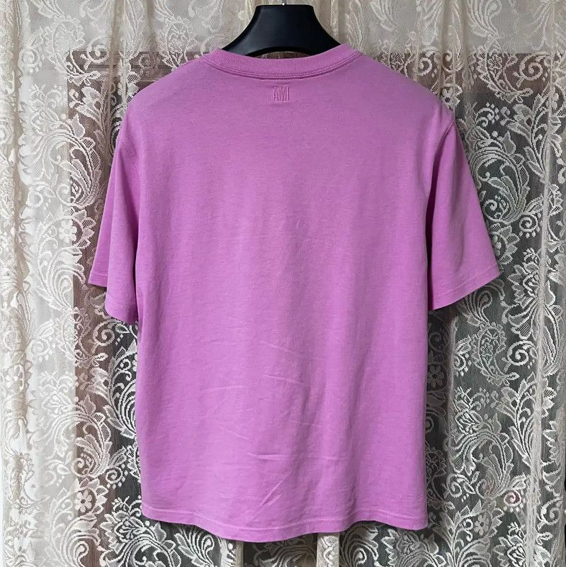 AMI AMI Pink Cotton Women's T-shirt 0089 Size S / US 4 / IT 40 - 2 Thumbnail