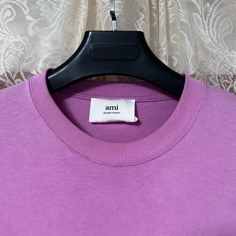 AMI AMI Pink Cotton Women's T-shirt 0089 Size S / US 4 / IT 40 - 6 Thumbnail