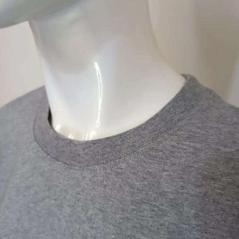 AMI AMI Gray Women's T-Shirt with Heart Logo 0089 Size M / US 6-8 / IT 42-44 - 3 Thumbnail