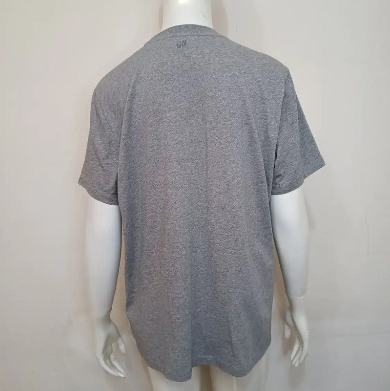 AMI AMI Gray Women's T-Shirt with Heart Logo 0089 Size M / US 6-8 / IT 42-44 - 4 Thumbnail