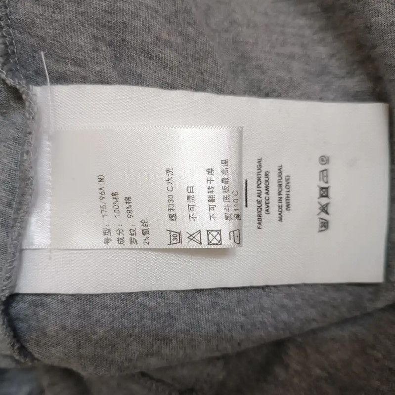 AMI AMI Gray Women's T-Shirt with Heart Logo 0089 Size M / US 6-8 / IT 42-44 - 6 Thumbnail