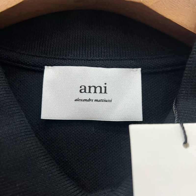 AMI AMI Women's Black Polo Shirt 0089 Size XL / US 12-14 / IT 48-50 - 4 Thumbnail