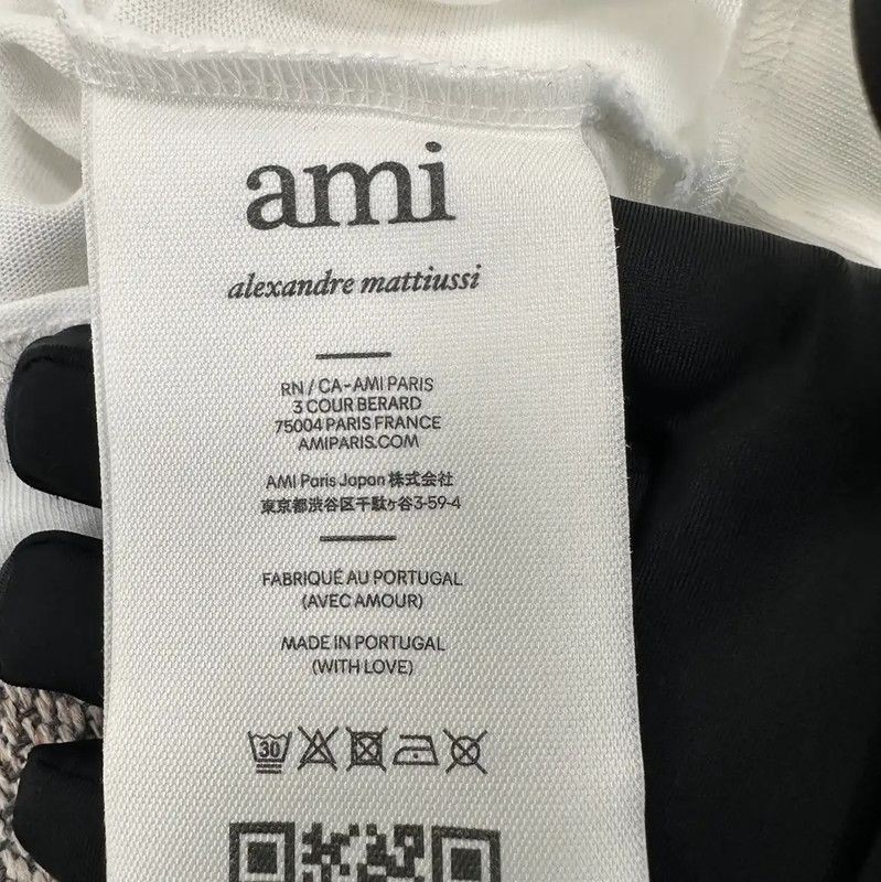 AMI AMI White Cotton Cropped T-Shirt for Women 0089 Size M / US 6-8 / IT 42-44 - 4 Thumbnail