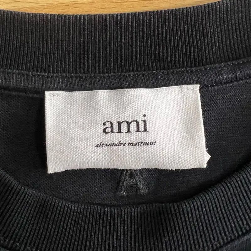 AMI AMI Cotton Women's Black T-Shirt 0089 Size M / US 6-8 / IT 42-44 - 3 Thumbnail