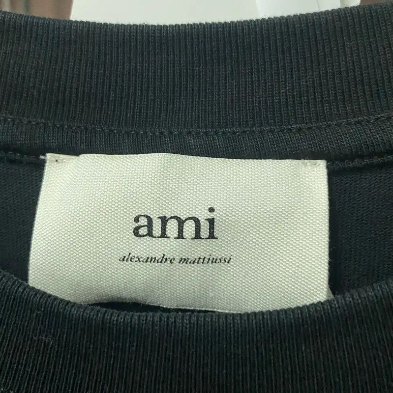 AMI AMI Black Cotton Short-Sleeve T-Shirt 0089 Size L / US 10 / IT 46 - 6 Thumbnail