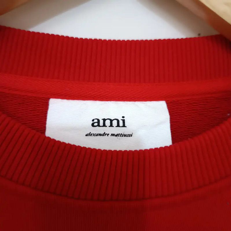 AMI AMI Women's Red Sweatshirt in Size M 0089 Size M / US 6-8 / IT 42-44 - 3 Thumbnail