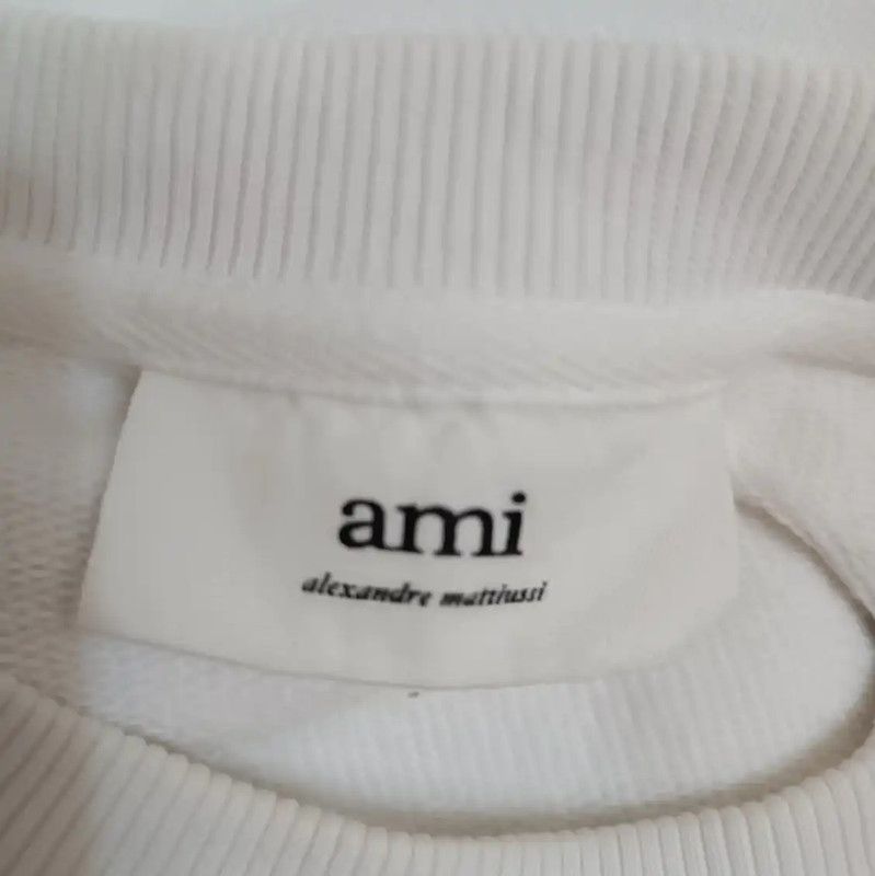 AMI AMI White Cotton Women's Top with Heart Logo 0089 Size S / US 4 / IT 40 - 7 Thumbnail