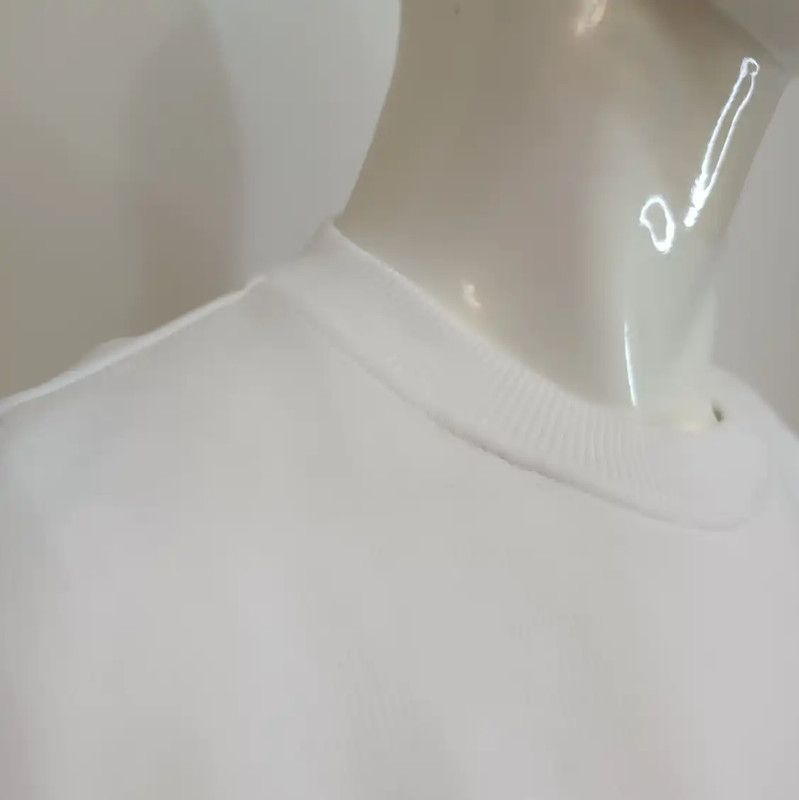 AMI AMI White Cotton Women's Top with Heart Logo 0089 Size S / US 4 / IT 40 - 3 Thumbnail