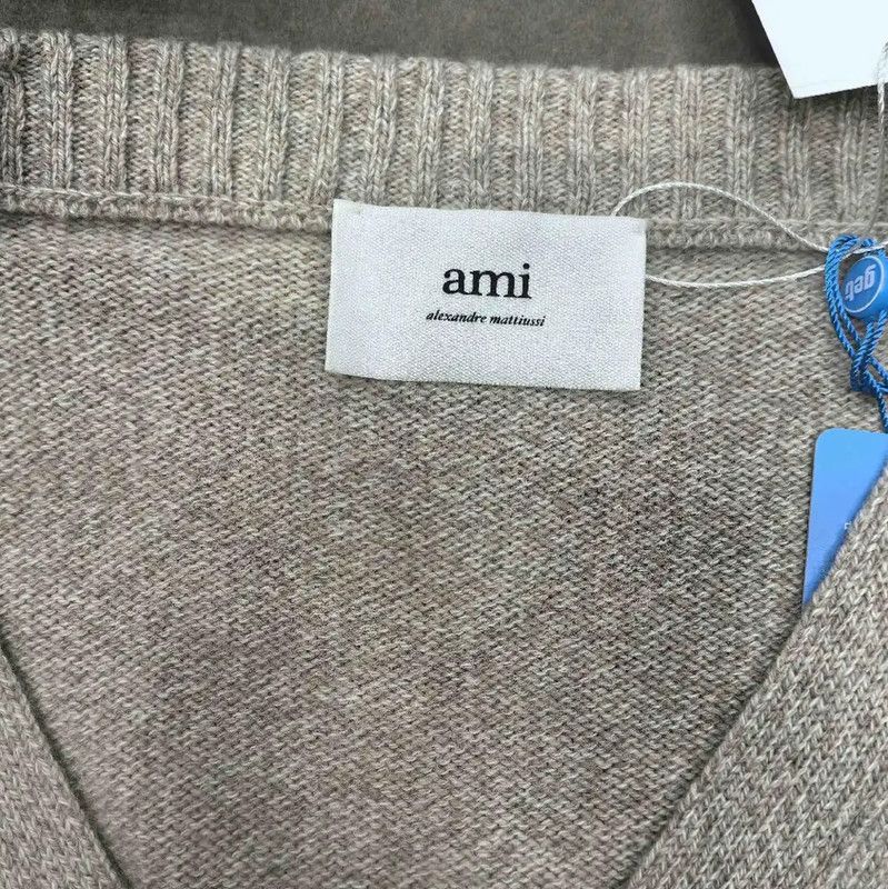 AMI AMI Gray Wool Women's Cardigan 0089 Size L / US 10 / IT 46 - 3 Thumbnail