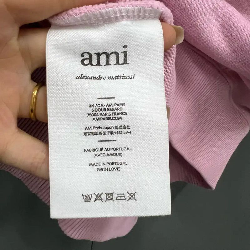 AMI AMI Pink Cotton Cropped Sweatshirt for Women 0089 Size XS / US 0-2 / IT 36-38 - 4 Thumbnail