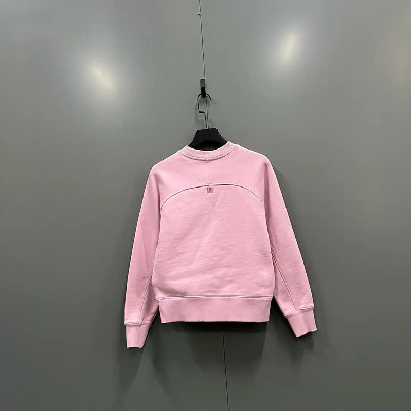 AMI AMI Pink Cotton Cropped Sweatshirt for Women 0089 Size XS / US 0-2 / IT 36-38 - 3 Thumbnail