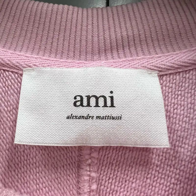 AMI AMI Pink Cotton Cropped Sweatshirt for Women 0089 Size XS / US 0-2 / IT 36-38 - 2 Thumbnail