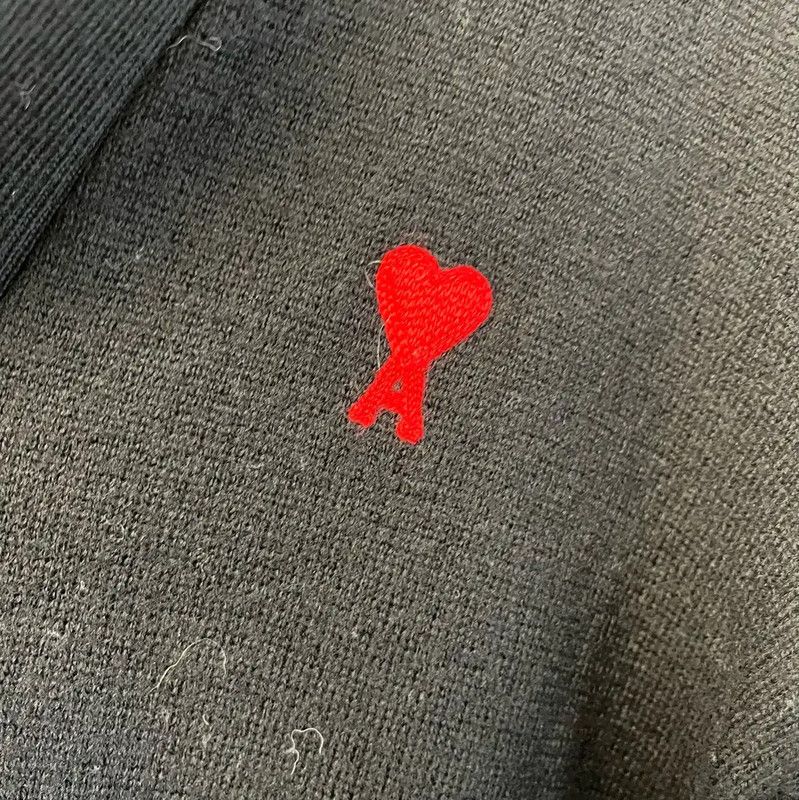 AMI AMI Black Women's Cardigan with Red Detail 0089 Size S / US 4 / IT 40 - 5 Thumbnail